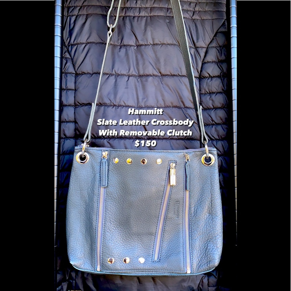 Hammitt Gray Crossbody with Removeable Clutch